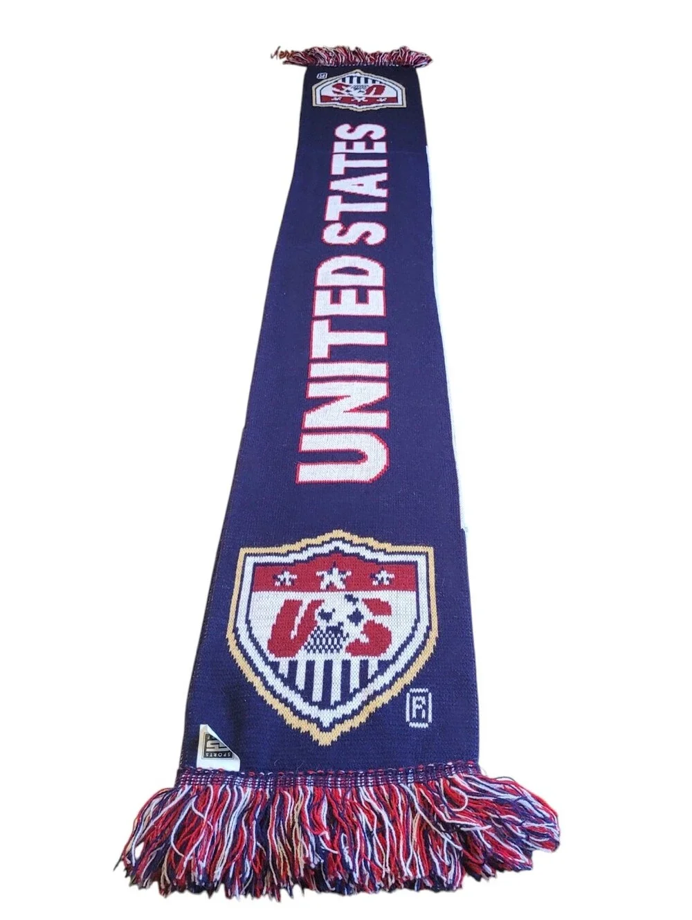 United States Soccer Supporter Scarf Double Sided Knit Fan Gear Red White Blue